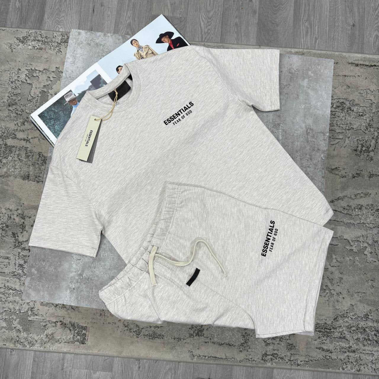 ESSNTLS Short Set - Light Oatmeal Grey