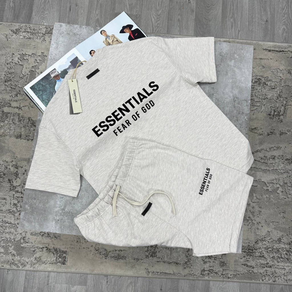 ESSNTLS Short Set - Light Oatmeal Grey